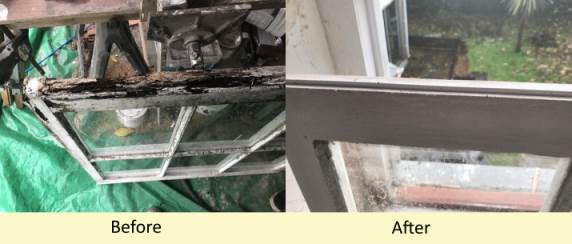 Rot repairs of sash windows Flintshire