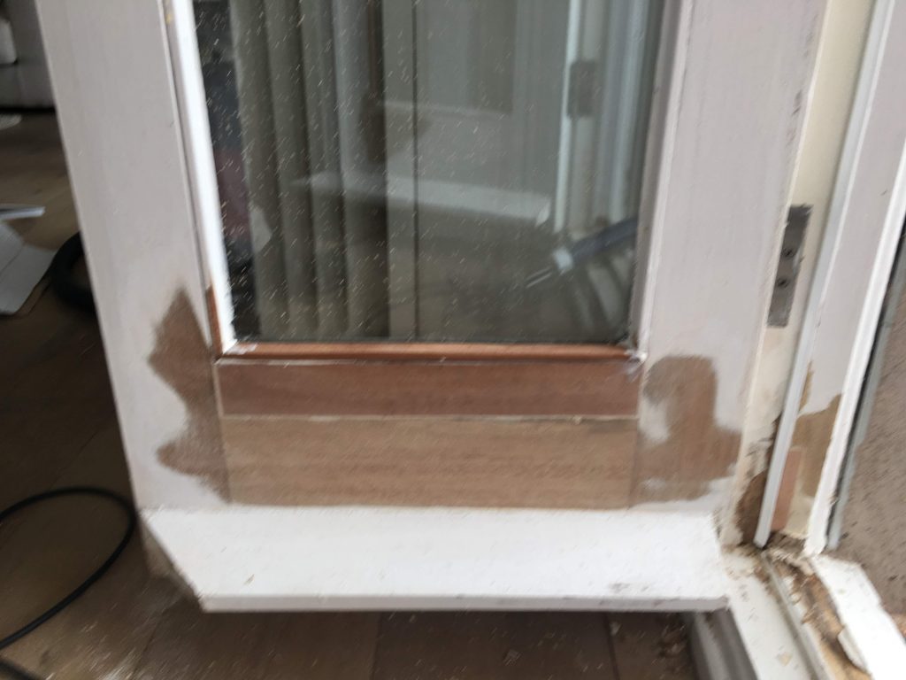 French door repairs bonded in with epoxy resin