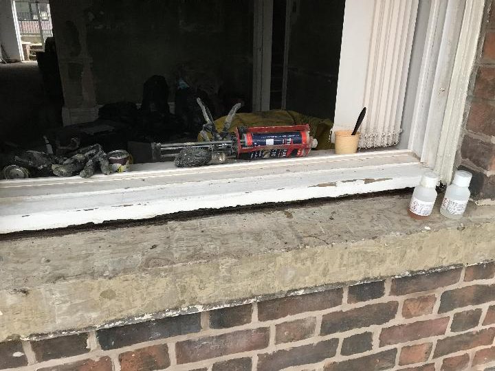 Epoxy resin repairs to sash windows in Chester Sash window