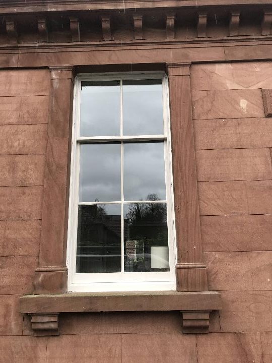 This extremely large sash window has had new sashes and slenderpane double glazing
